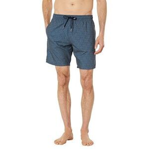 Benson 7 Mile Bottom Men's 2XL Navy Geometric Drawstring Waist Swimwear JDM964